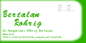 bertalan rohrig business card