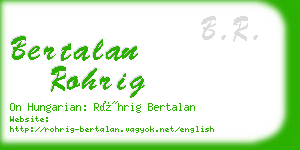 bertalan rohrig business card